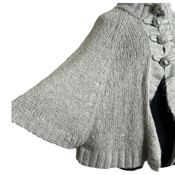 Energie gray short dolman sleeves cardigan sweater size M - Picture 2 of 10